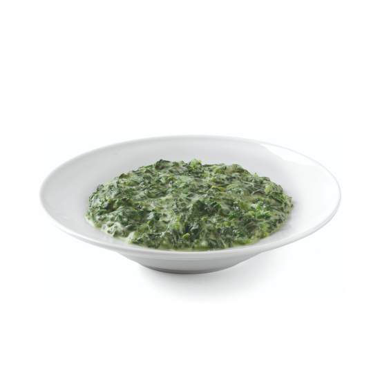 Spinach with cream, in portions