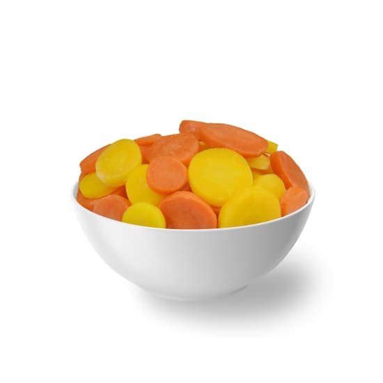 wortelschijven gladsnit 50% oranje 50% glad